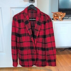 Brooks Brothers Red and Black Plaid Blazer